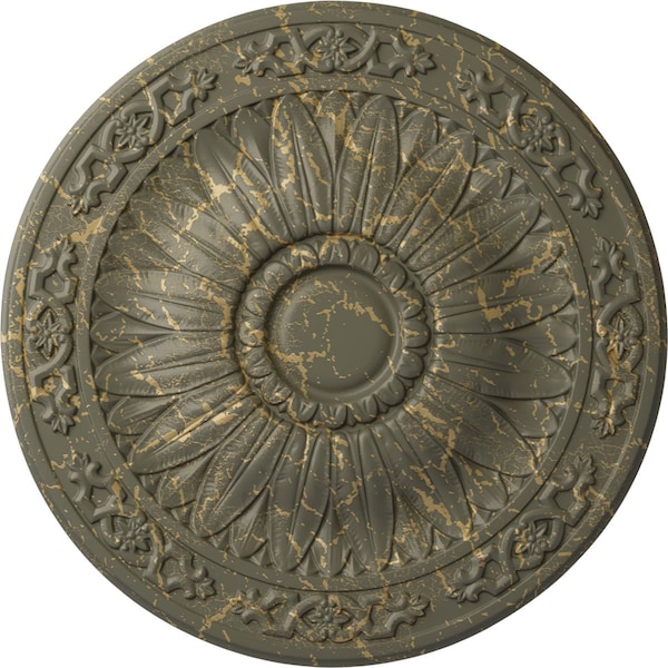 Ekena Millwork Lunel Ceiling Medallion (Fits Canopies up to 3 3/4"), 20 1/4"OD x 1 1/2"P, Witch Hazel Crackle CM20LUWHC - main